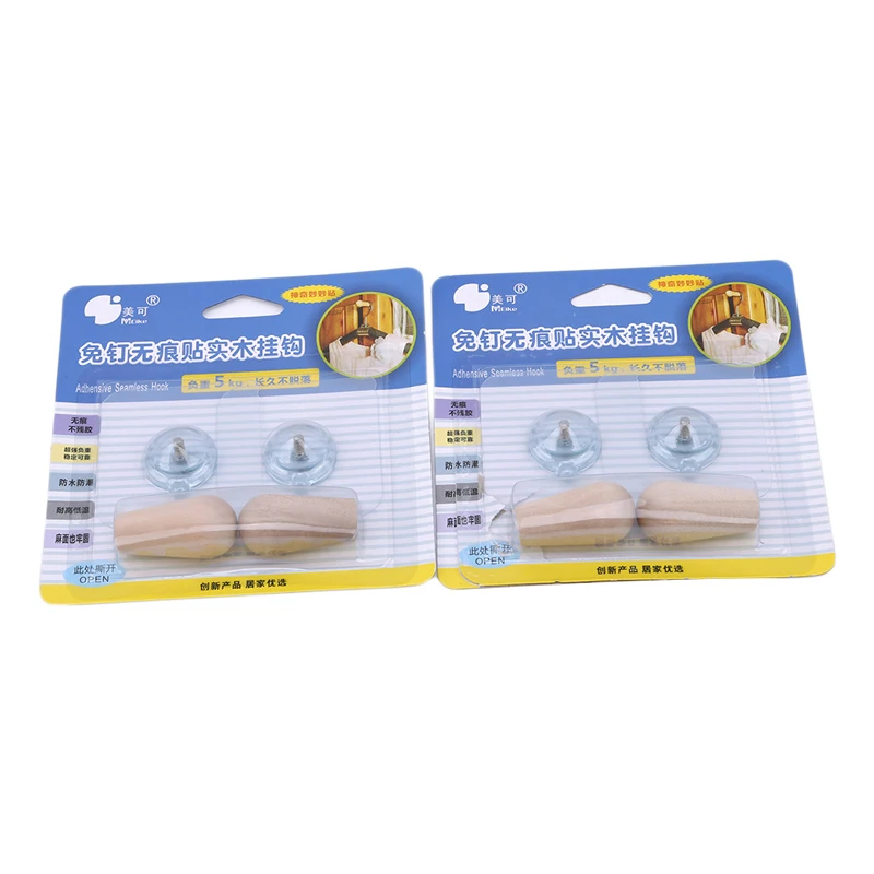 Вешалка для одежды деревянная 4 шт./компл. вешалка настенная без гвоздей