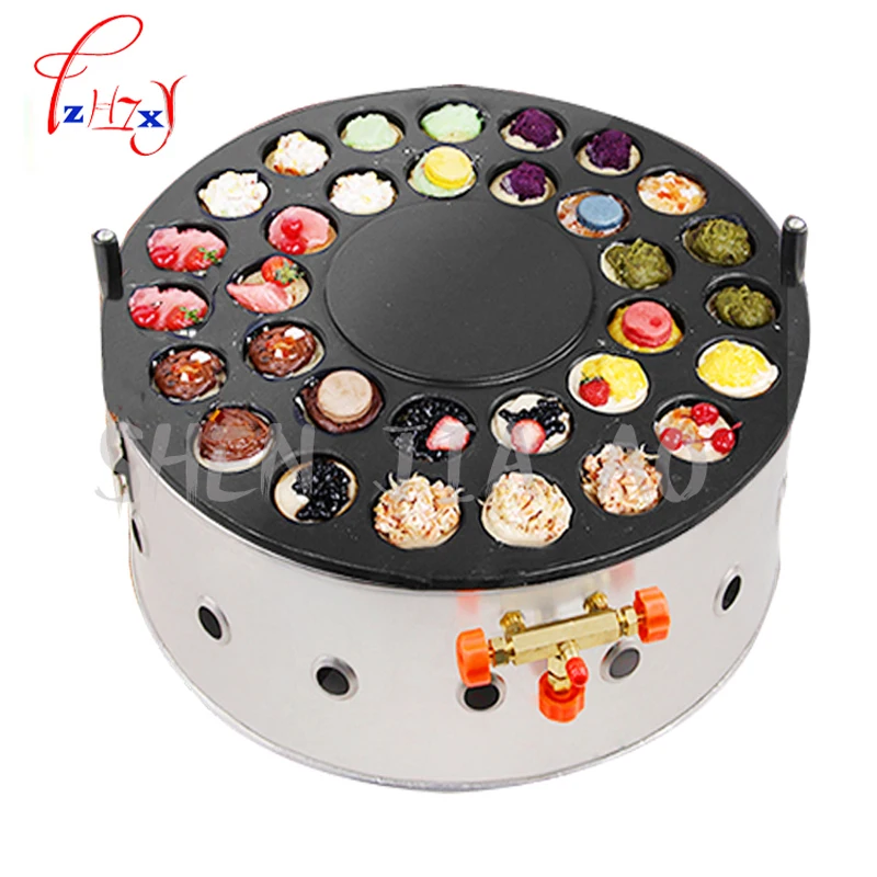 

Non-stick gas type red bean cake machine 32 holes commercial round gas wheel bread machine pancake machine WZ-HBDJ32