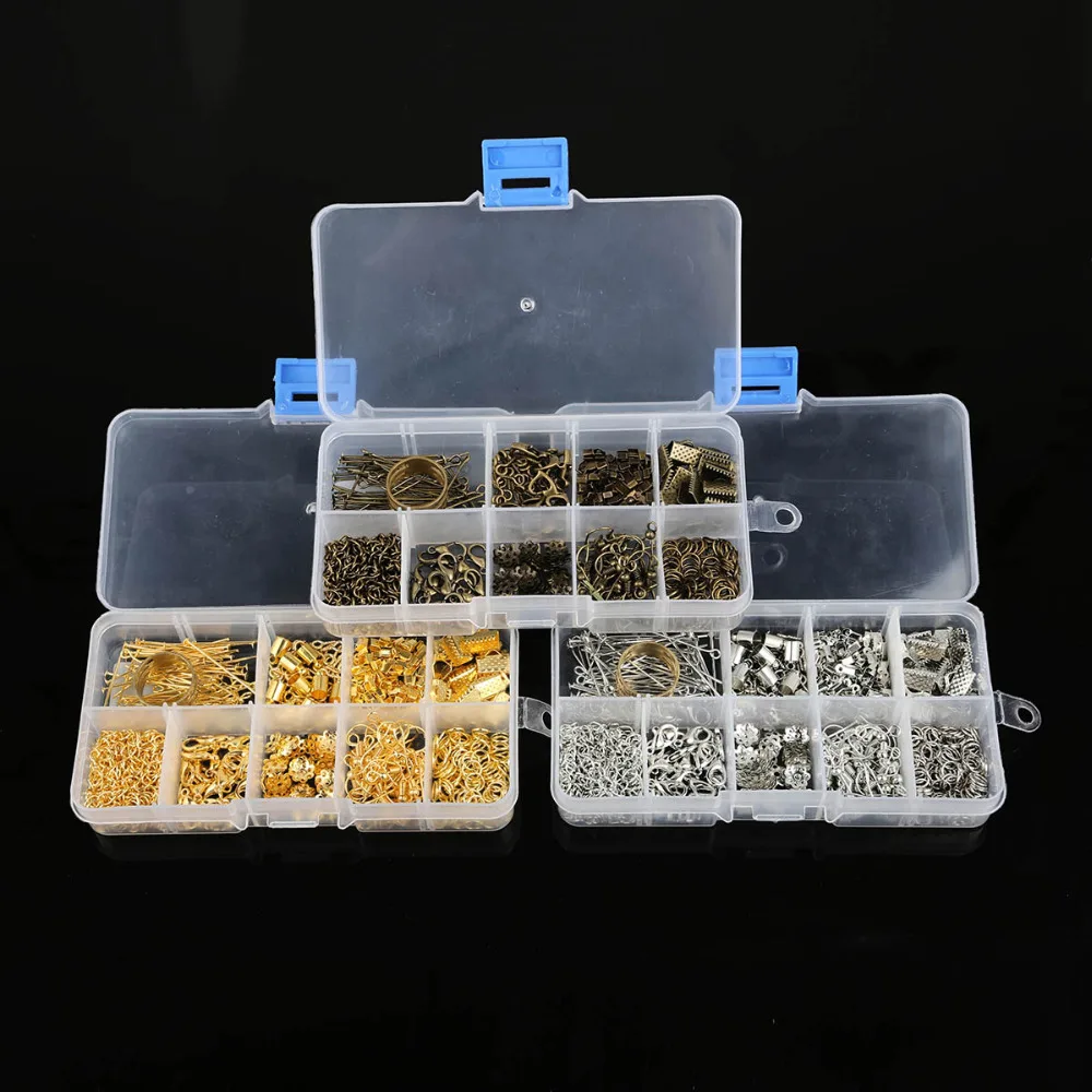 1 коробка/пакет обжимные концевые застежки карабины колечки удлинители цепи