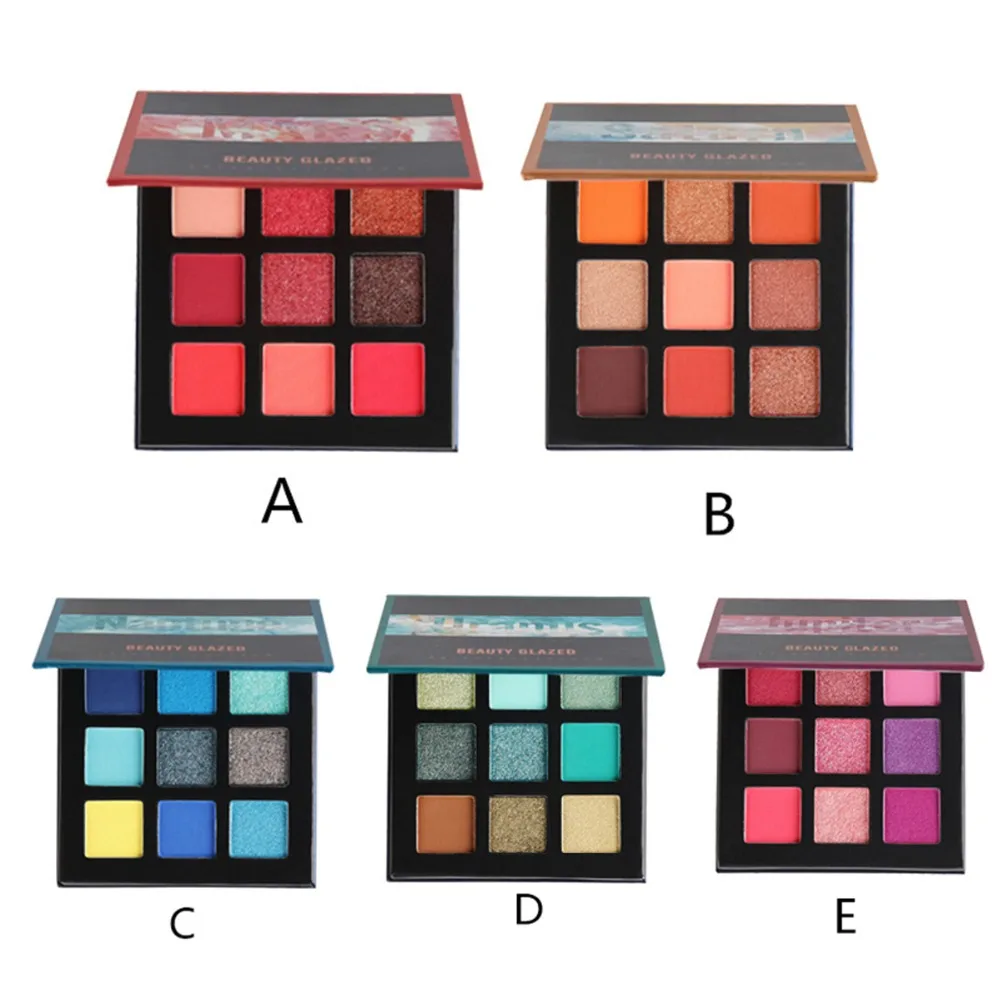 Beauty Glazed палитра теней для век 9 цветов яркие тени кисти макияжа мерцающие макияжа|