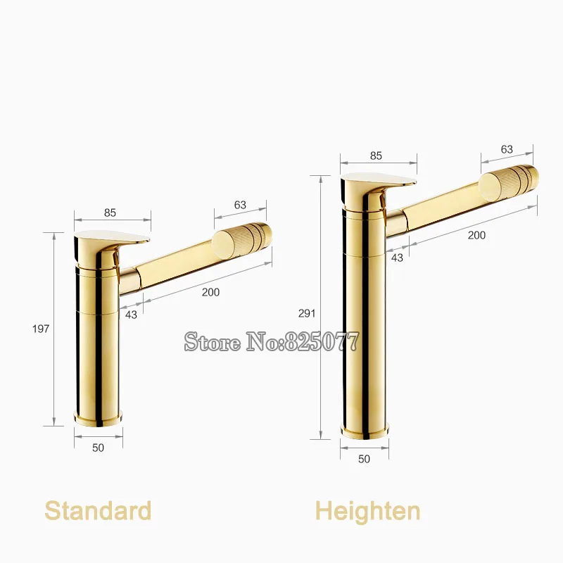 Современный высокий смеситель для ванной комнаты кран раковины 360 градусов с