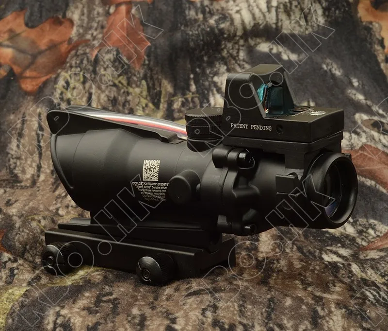 Тактический trijicon в стиле ACOG красные оптоволоконные оптики 4x32 Призма прицел и Красный точка зрения с креплением glock M6216