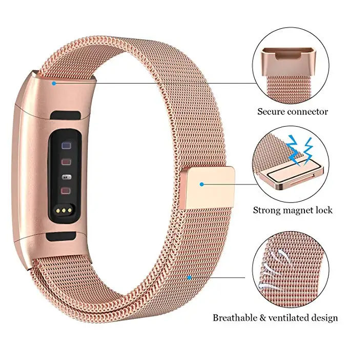 10 цветов Миланская петля заменить ремешок для Fitbit charge 3 часы браслет из нержавеющей стали ремень спортивный браслет для смарт-часов