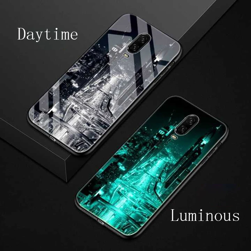 Роскошные световой закаленное Стекло жесткий чехол для телефона huawei p20 Pro Коврики