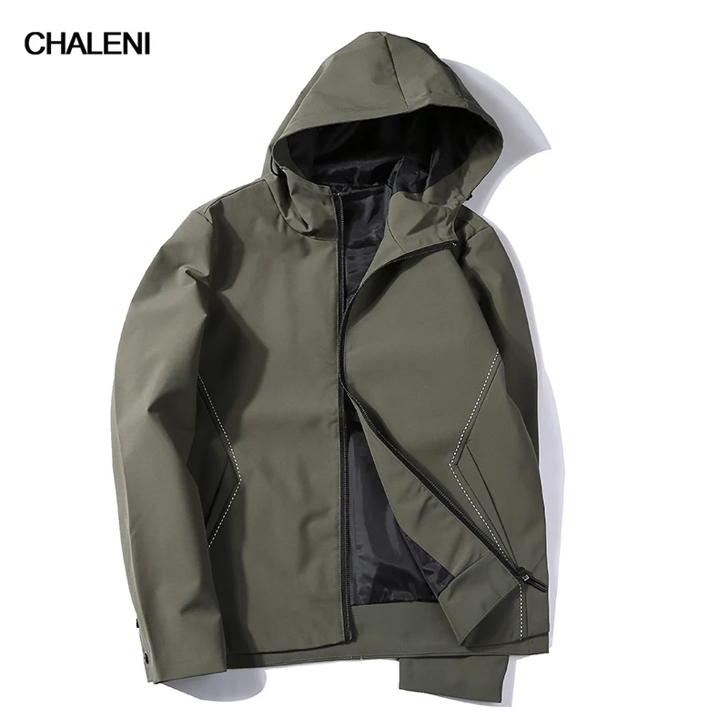 Spring Autumn New Jacket Men Fashion High Quality Japan Style Windbreaker Slim Solid Color Hooded XY-ZK612 | Мужская одежда