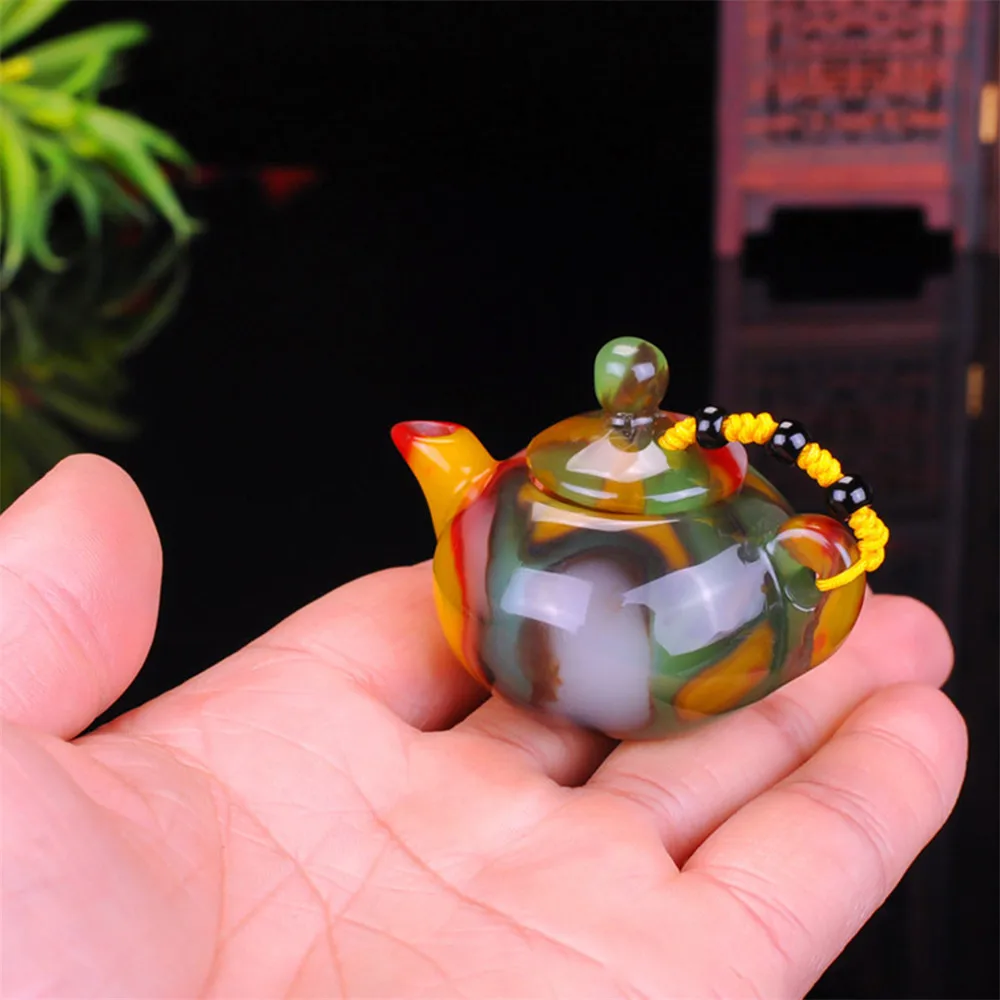 Xinjiang Gobi Jade красочный агат ручной резной игра вещь волшебный горшок коллекция орнамент подарок Прямая поставка