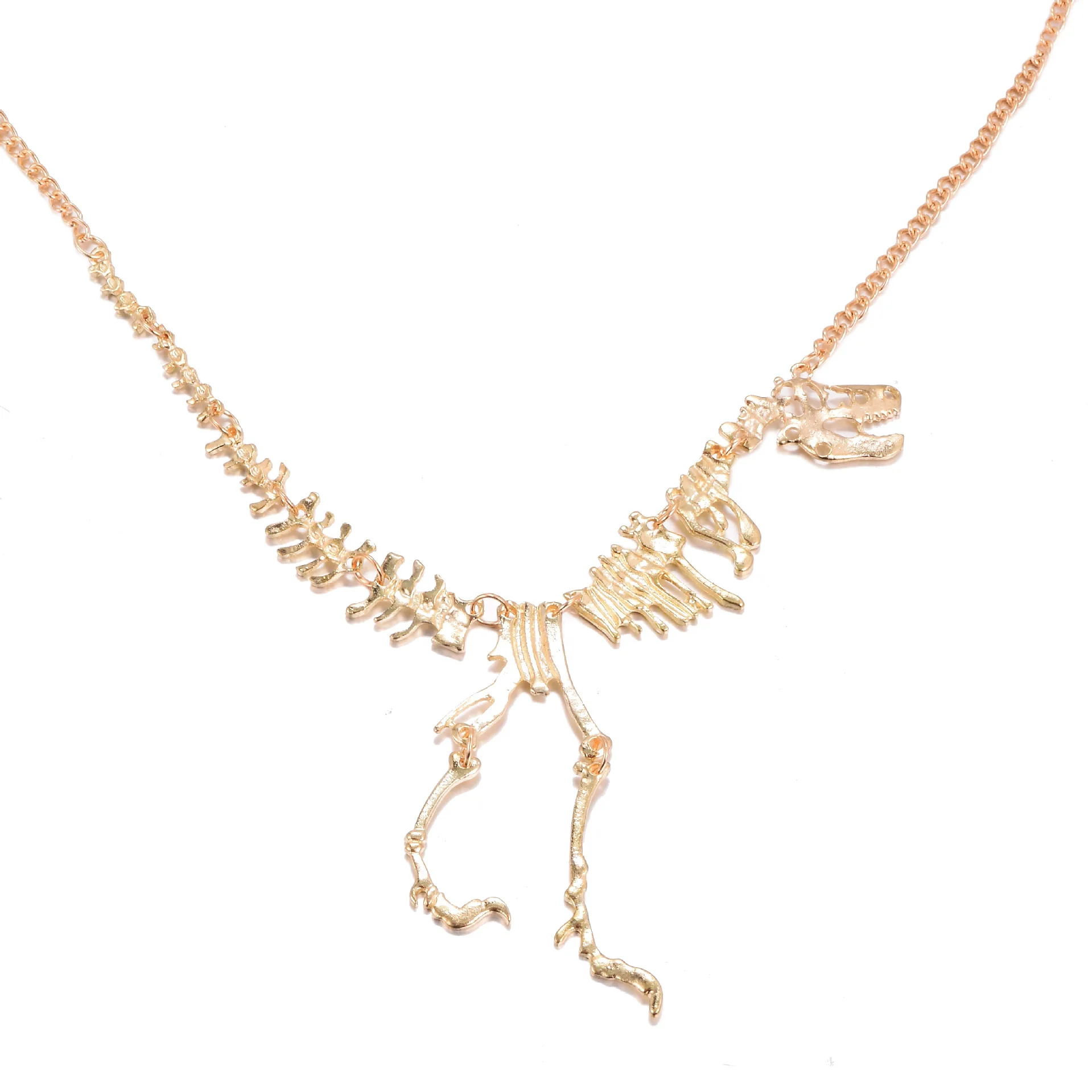 Винтажное ожерелье с подвеской в виде динозавра Короткий воротник скелет