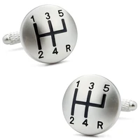 hawson hot sale metal cufflinks speed shifting device pattern of car cuff links high quality engraved french shirt accessories