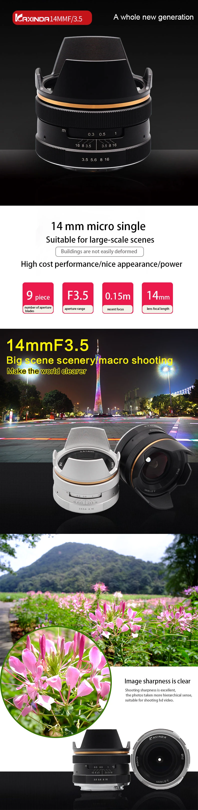 14 мм/F3.5 микро одиночный объектив для olimpus объектив камеры для Nikon V1 V2 V3 J1 J2 J3 J4 J5 для Canon EOS-M для Fuji Объектив камеры
