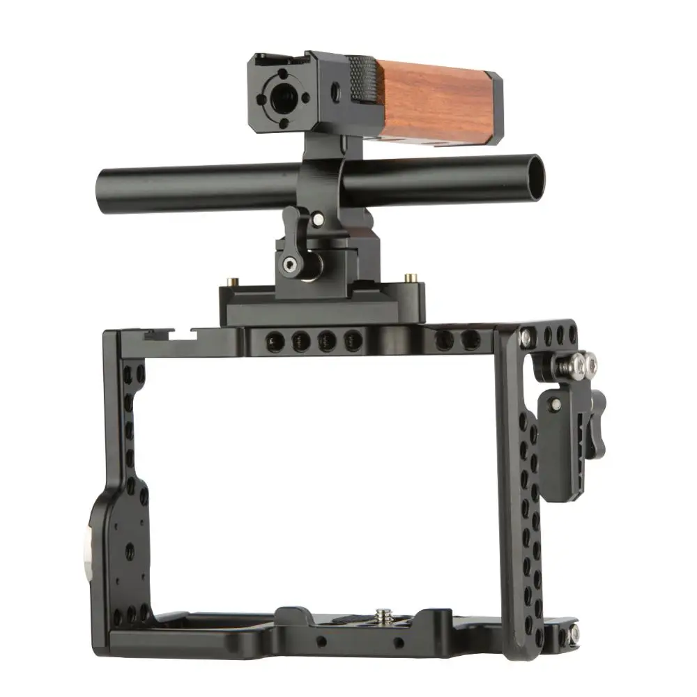 Клетка NICEYRIG для камеры Sony A9 A7MIII A7RIII A7RII A7SII A7II A7S с деревянной верхней ручкой