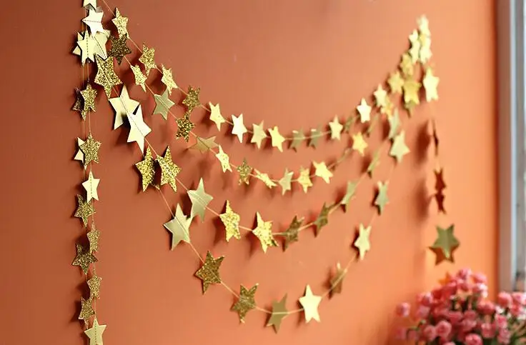 5 м Креативные украшения блестящие маленькие звезды Очаровательная гирлянда для