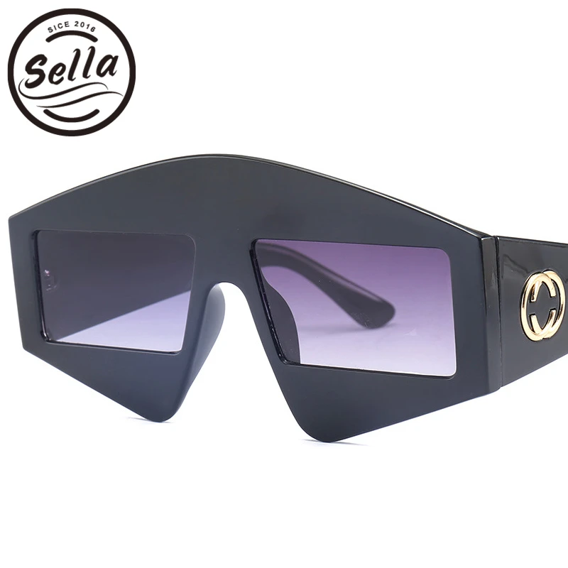 Женские и мужские солнцезащитные очки Sella квадратные разноцветные в прозрачной