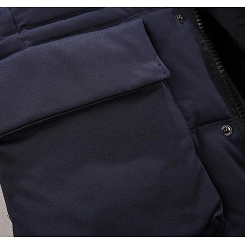 Длинная парка с капюшоном Мужская теплая зимняя куртка 2017 модная брендовая