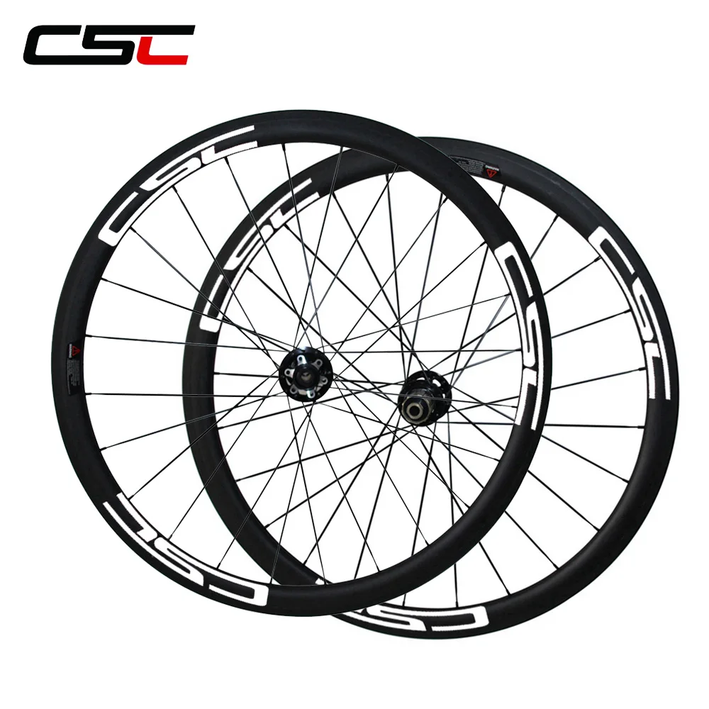 CSC 700C полноуглеродные велосипедные колеса 38 мм Ширина 23 трубчатые 6 болтов