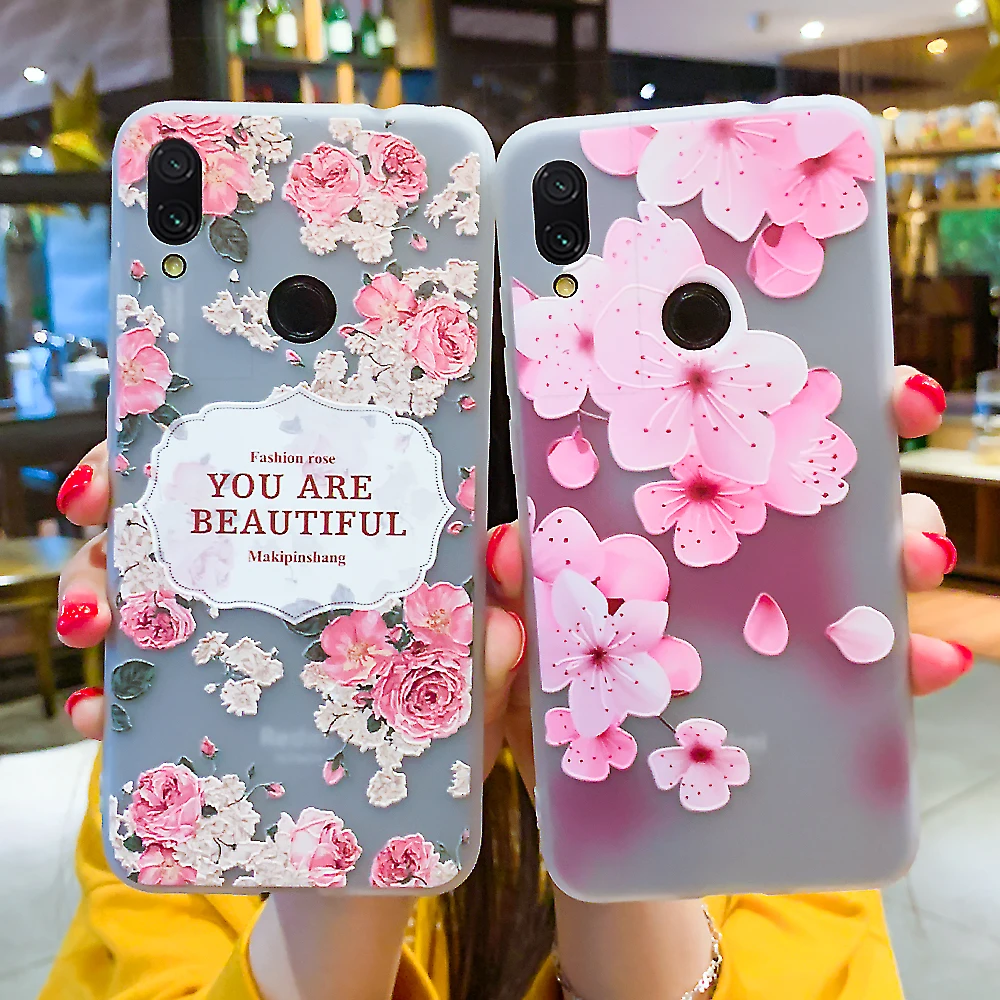 Case For Xiaomi Redmi Note 7 Cover Floral Shockproof Pro Soft TPU Silicone Matte Phone Xiomi |