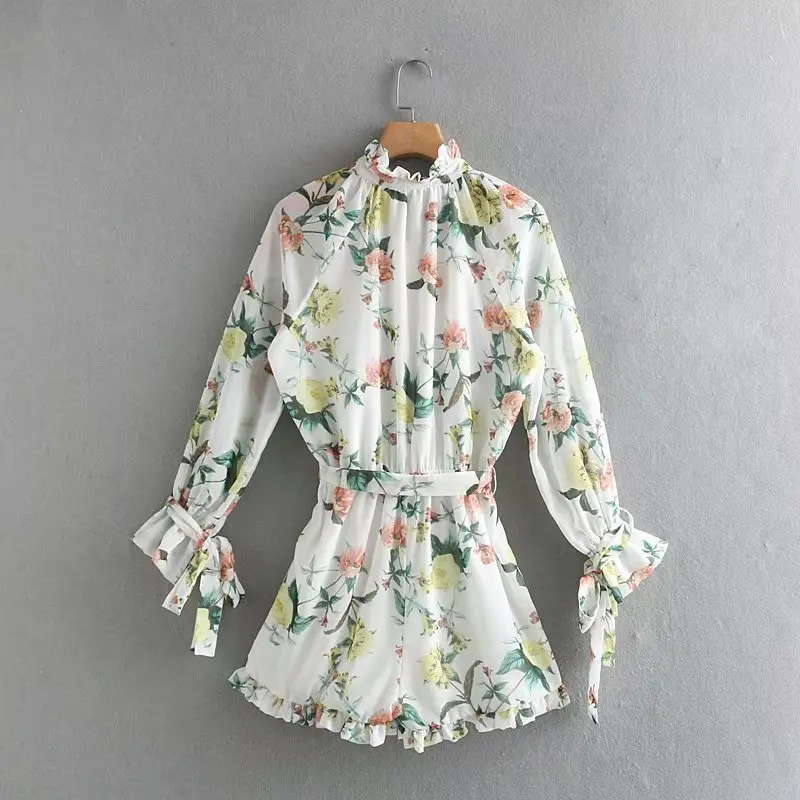 HEYDRESS свободные богемные комбинезоны с цветочным принтом в винтажном стиле, женские Комбинезоны на шнуровке, повседневные пляжные Комбинезоны для отдыха