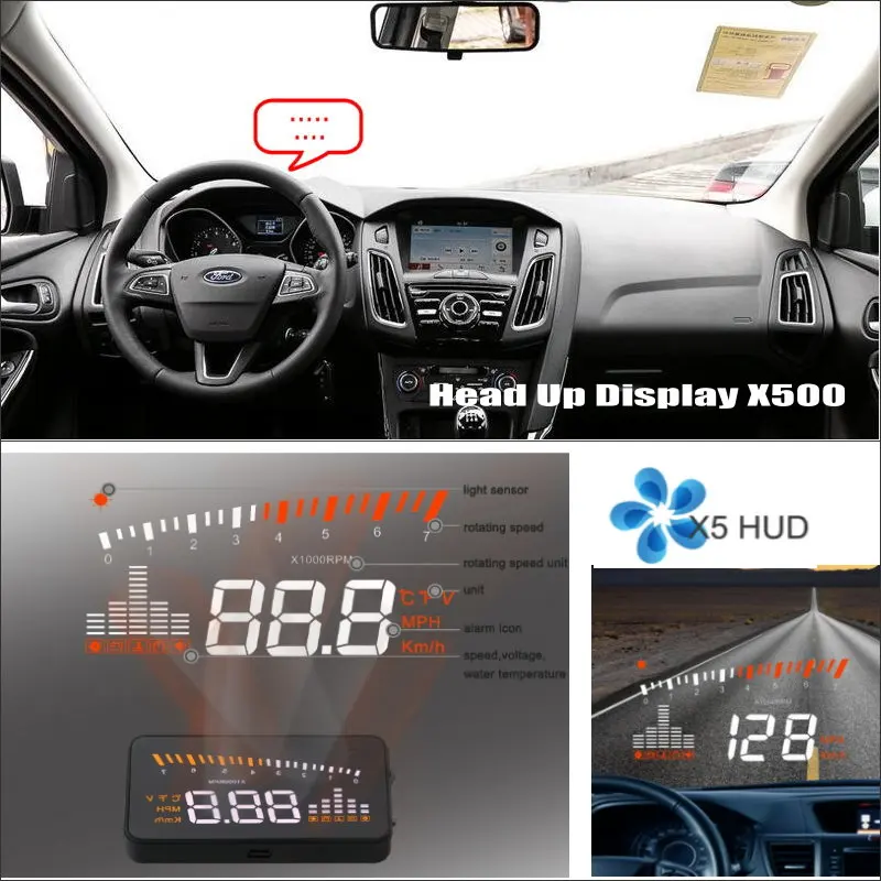 Для Ford Focus/Ranger/Edge/Mondeo головой вверх Дисплей автомобильный электронное мусорное