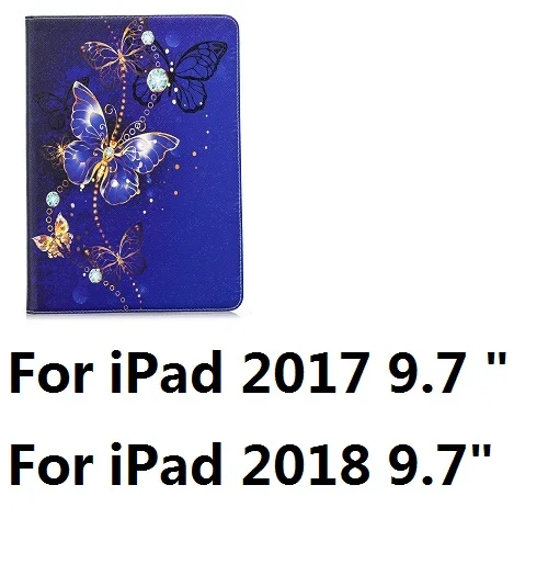 For iPad 2017 2018 Голубая Бабочка узор Поддержка защитный чехол для iPad Air iPad 2/3/4 мини 1 2 3 4 Mini 10,5 9,7 дюйма - Цвет: For iPad 2017 2018