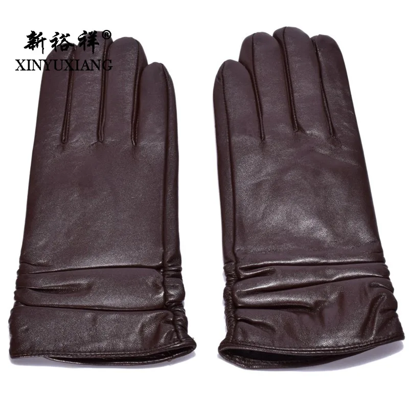 XINYUXIANG модные перчатки из натуральной кожи для женщин короткие красные зимние
