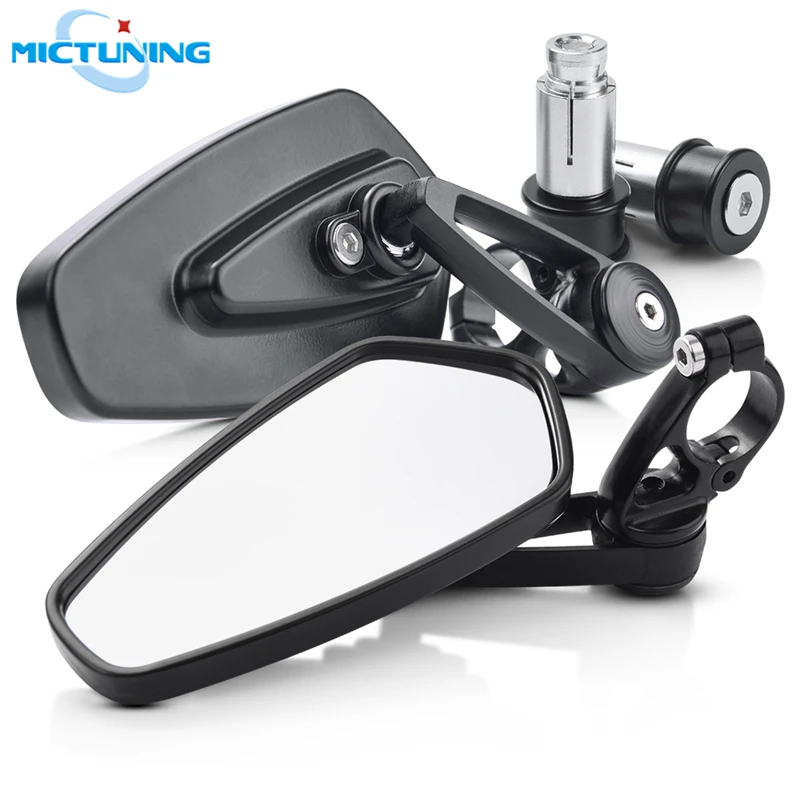 MICTUNING, 2 шт., универсальные 7/8 дюймовые зеркала с боковым видом, полые Задние Зеркала на руль, мотоциклетные зеркала заднего вида