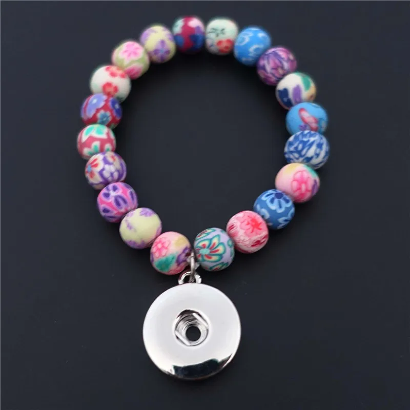 Детские разноцветные глиняные бусины для девочек металлический браслет с