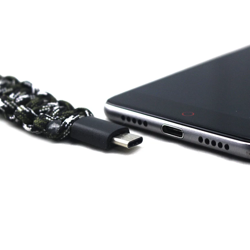 Браслет для выживания на природе плетеный Паракорд с USB кабелем типа C