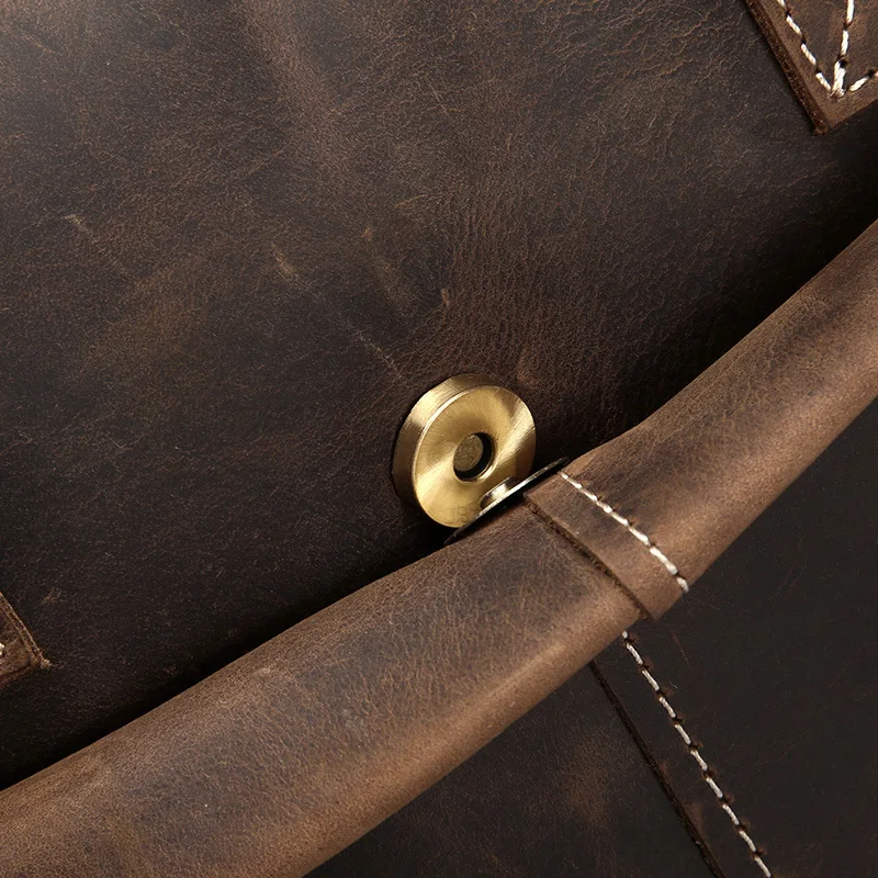 Брендовый мужской портфель из натуральной кожи Crazy Horse винтажная