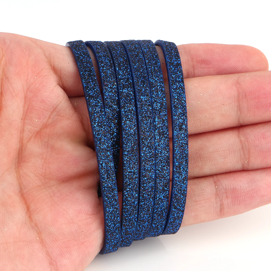 Royal Blue XCHARMS 5 мм маленькие блестки плоский из искусственной кожи шнур и Веревка Diy ювелирных изделий Аксессуары, модные украшения браслет делая материалы - Цвет: Royal Blue