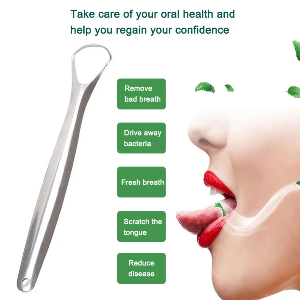 Набор для чистки полости рта из нержавеющей стали скребок языка с чехлом
