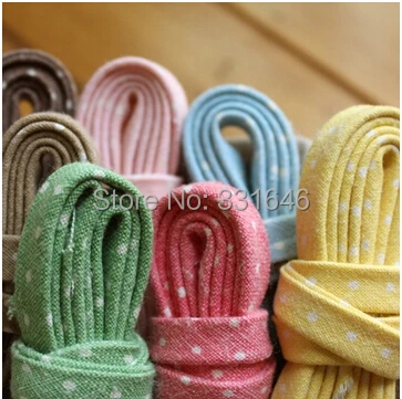 Смешанная льняная хлопковая лента с принтом в горошек 7 цветов 4 см тканевая