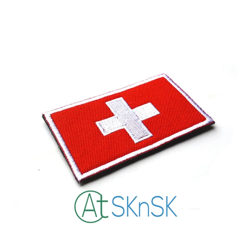 2 шт./Лот Новый Флаг Швейцарии вышитые нашивки украшение для куртки вышивка