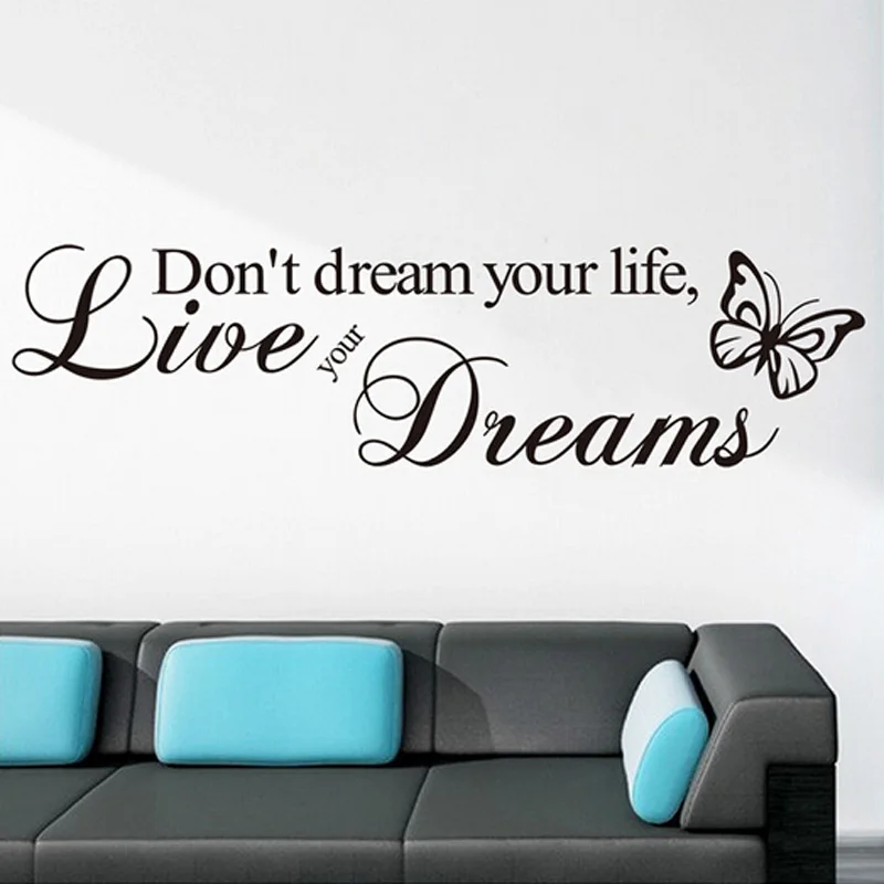 Новая наклейка на стену с надписью Live your Dream переводная Съемная Виниловая для