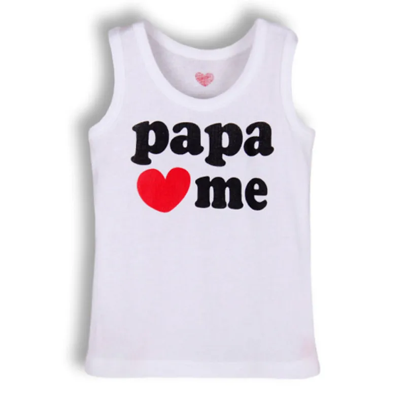 2016 Новый Я Люблю Папа и Мама весна осень Детские Дети 100% Хлопок Футболки футболка