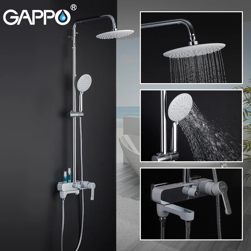 GAPPO Shower Faucets white chrome bathroom shower faucet bath mixer bathtub rainfall set | Обустройство дома