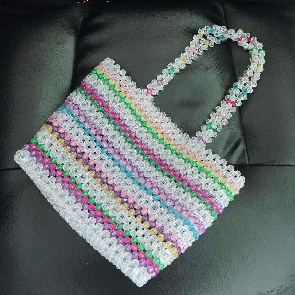 Сумка с жемчугом Женская винтажная тоут бусинами для вечеринки маленькая