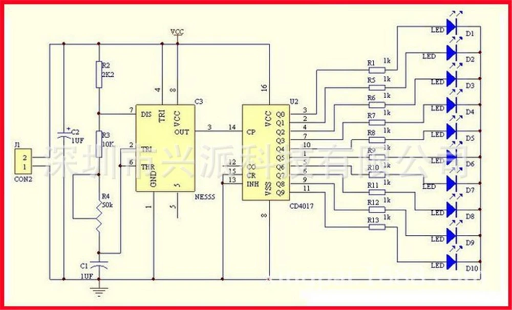 NE555+ CD4017 свет воды плавный свет светодиодный модуль DIY комплект ходовой световой привод умные комплекты электроники
