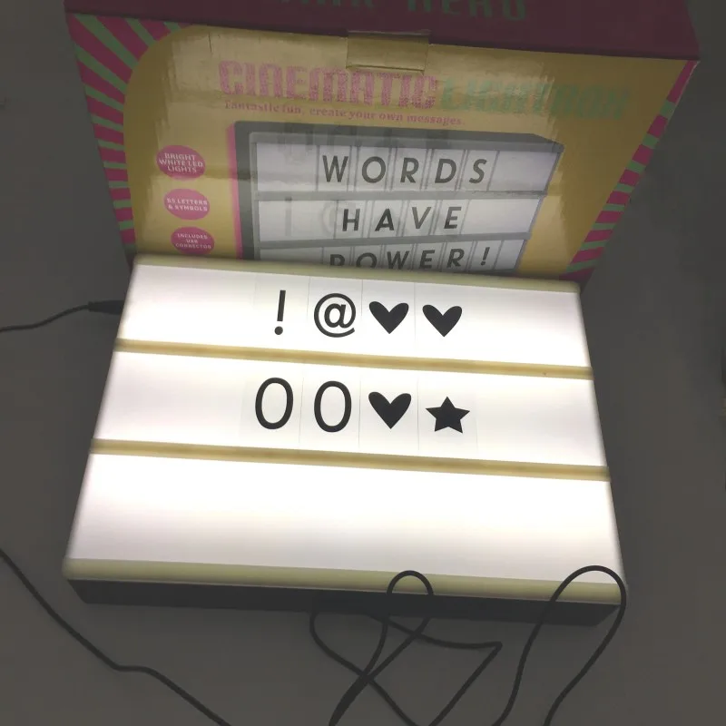 Creative Letters Cards DIY Combination A4 LED Light Box Night Use USB/AAA Battery Powered Lightbox Indoor Desktop Lamp | Лампы и