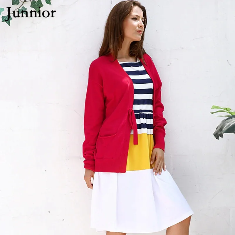 JUNNIOR 2018 Autumn Women Cardigan Crochet Sweater Coat Open Stitch Solid Long Sleeve |
