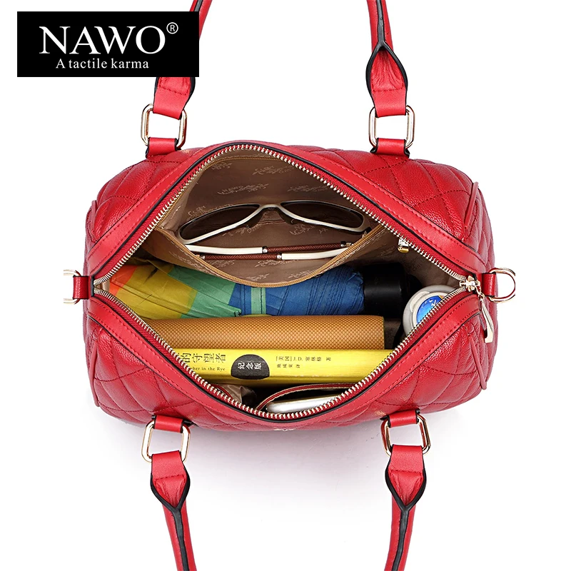 НАЖО Бостон Для женщин сумка из натуральной коровьей кожи сумки новая