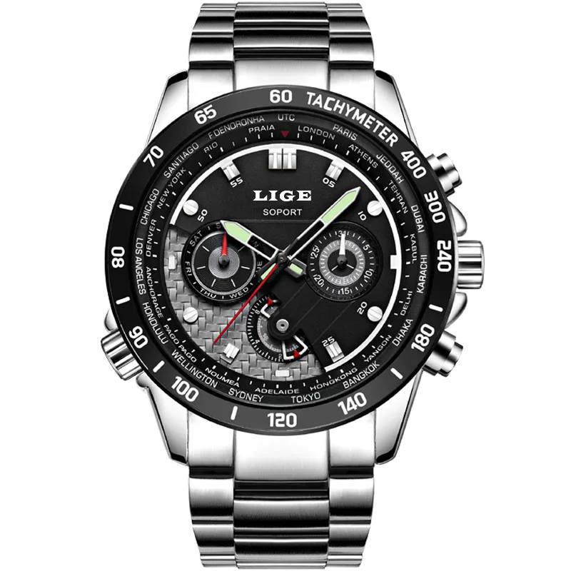 Relojes LIGE Мужские часы Роскошные Брендовые мужские военные спортивные светящиеся