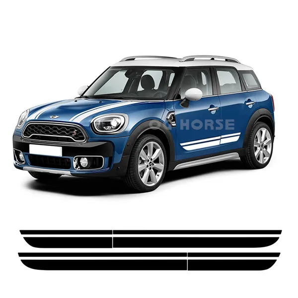 

Автомобильный капот в полоску багажник капот комплект задней части кузова наклейка боковая Полосатая юбка наклейка для Mini Cooper S JCW Countryman F60 аксессуары