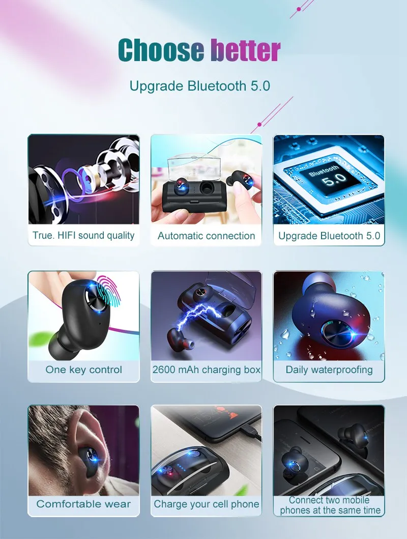 Мини Беспроводной наушники гарнитура Bluetooth Шум отменяя наушники СПЦ стерео наушники с микрофоном зарядки box Бас Наушники