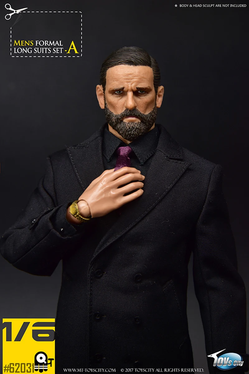1/6 комплект одежды с фигурками коричневый/черный 1/6 ToysCity TC 62031 джентльменский мужской пиджак формальный костюм набор F 1" Мужская фигурка игрушка для тела