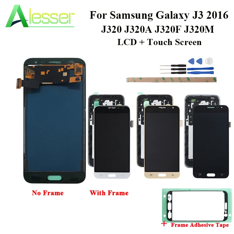 Alesser для samsung Galaxy J3 2016 J320A J320F ЖК дисплей и сенсорный экран с заменой рамки
