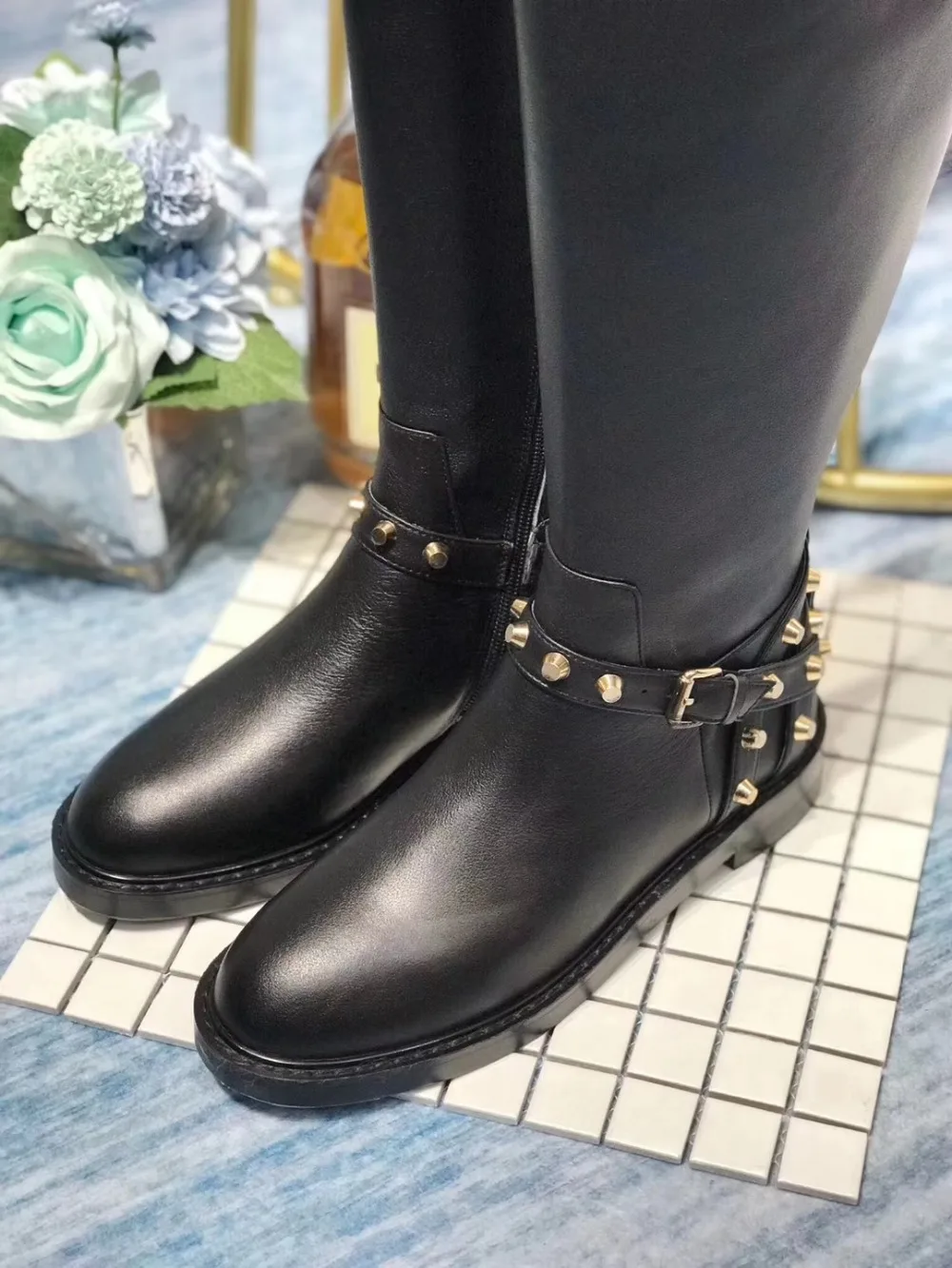 Zapatos De Mujer; Лидер продаж; женские высокие сапоги; коллекция года; роскошные фирменные дизайнерские кожаные сапоги и носки на шнуровке; женская обувь на не сужающемся книзу массивном каблуке