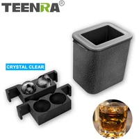 teenra 2 in 1 crystal clear ice ball maker silicone ice mold tray ice cube maker tray round sphere mold food grade kitchen tools