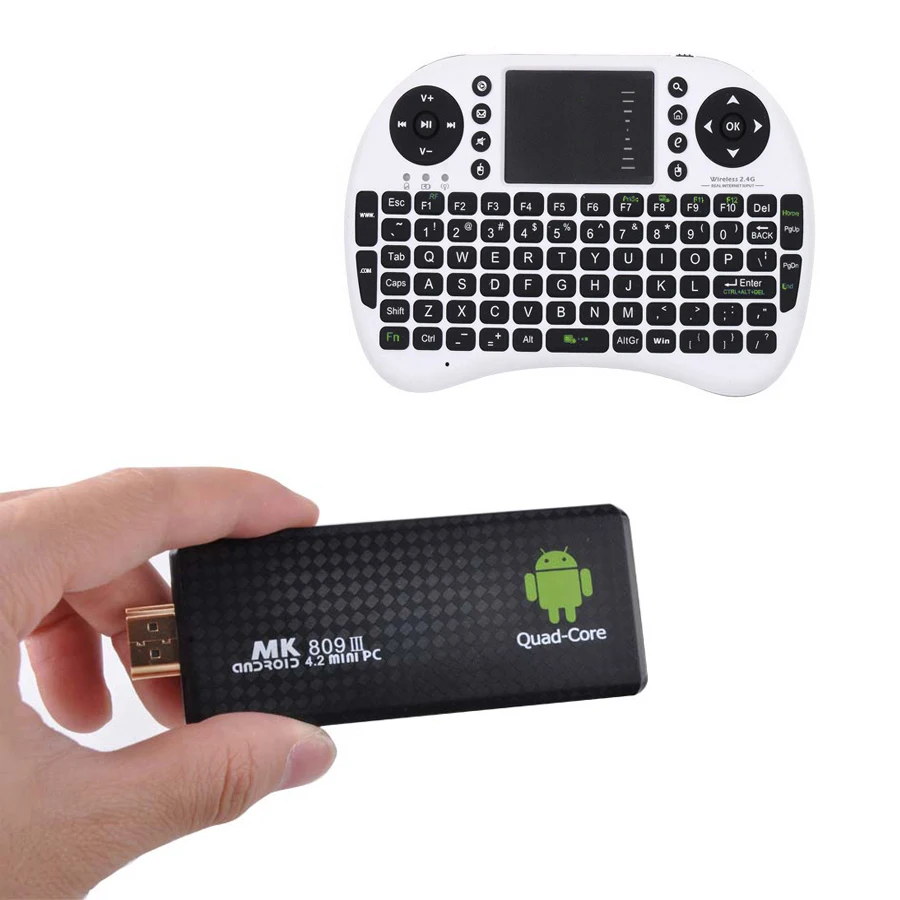 MK809 III Android4.4 tv box придерживайтесь Quad Core mini pc 2 Г/8 Г wi-fi MK809III мини-пк XBMC + Rii i8 2.4