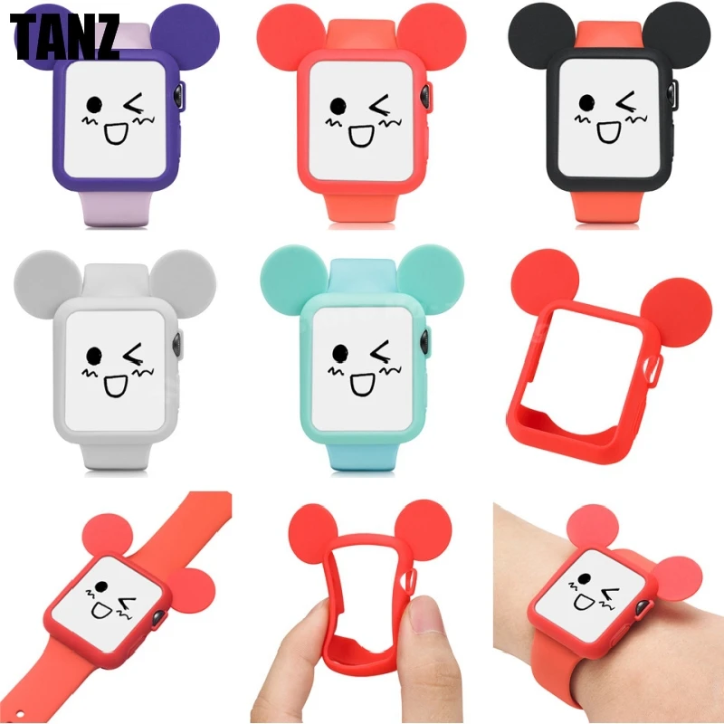 2018 милый мягкий силиконовый чехол с ушками мультяшной мыши ремешок для часов Apple