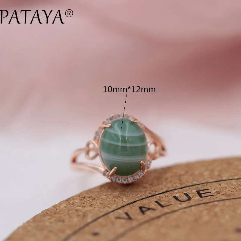 Женские кольца PATAYA из белого кубического циркония с ониксом розового золота 585