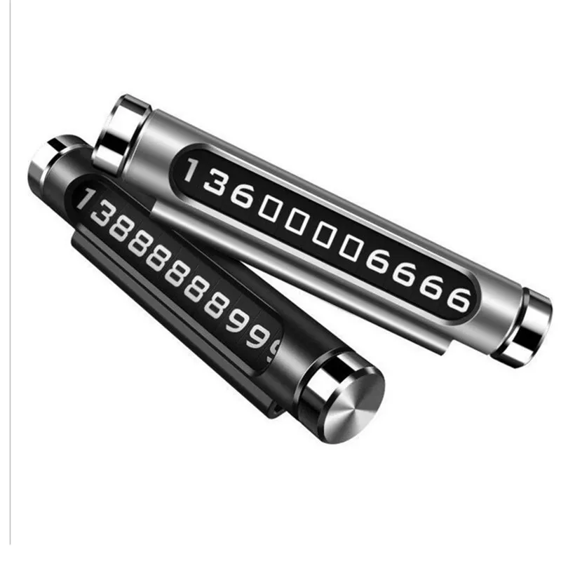 Car Hidden Luminous Parking Number Plate Durable Portable Convenient High Quality Phone 3D Mobile Card Auto Rotary Plates#291741 |